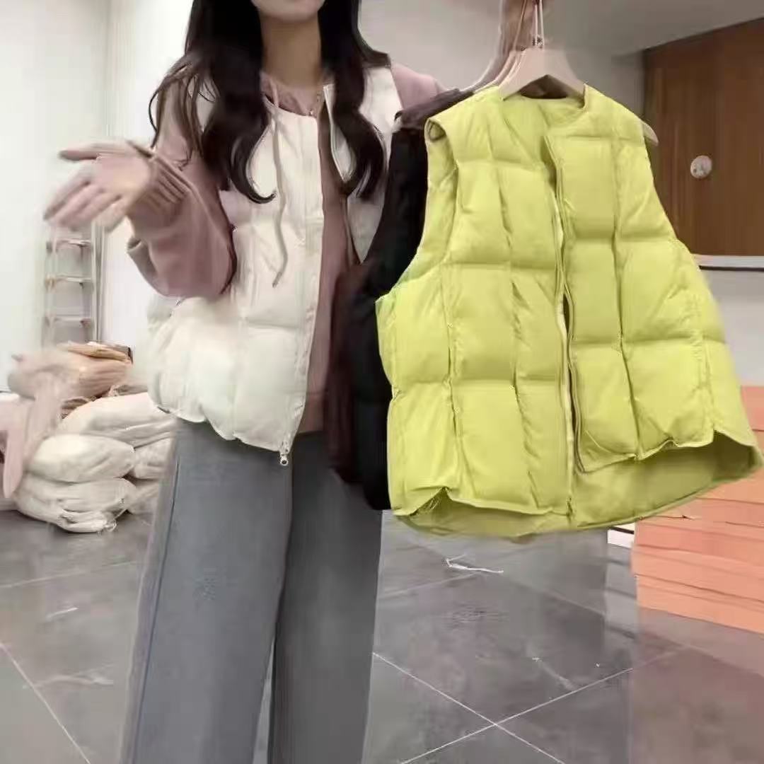 【太好穿了】新款秋冬圆领宽松羽绒马甲韩版短款加厚坎肩背心外套