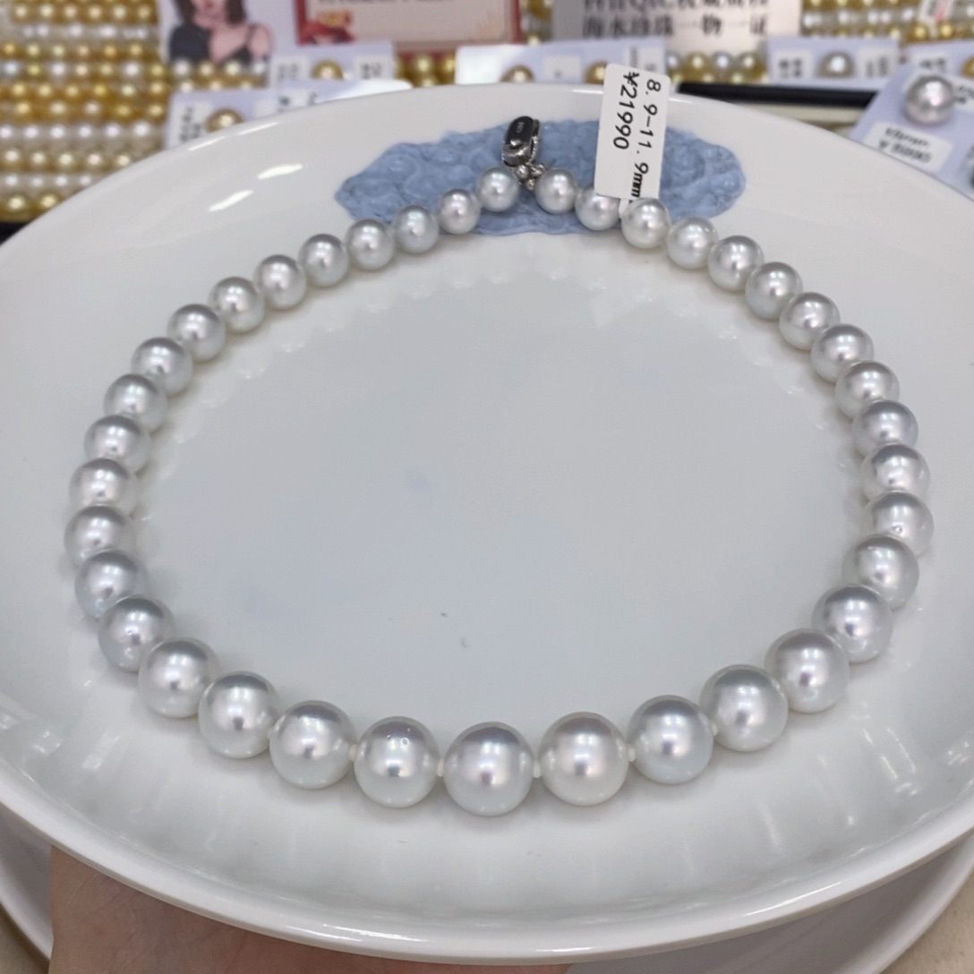 未镶嵌颈饰海水珍珠?澳白项链8.9-11.9mm忙