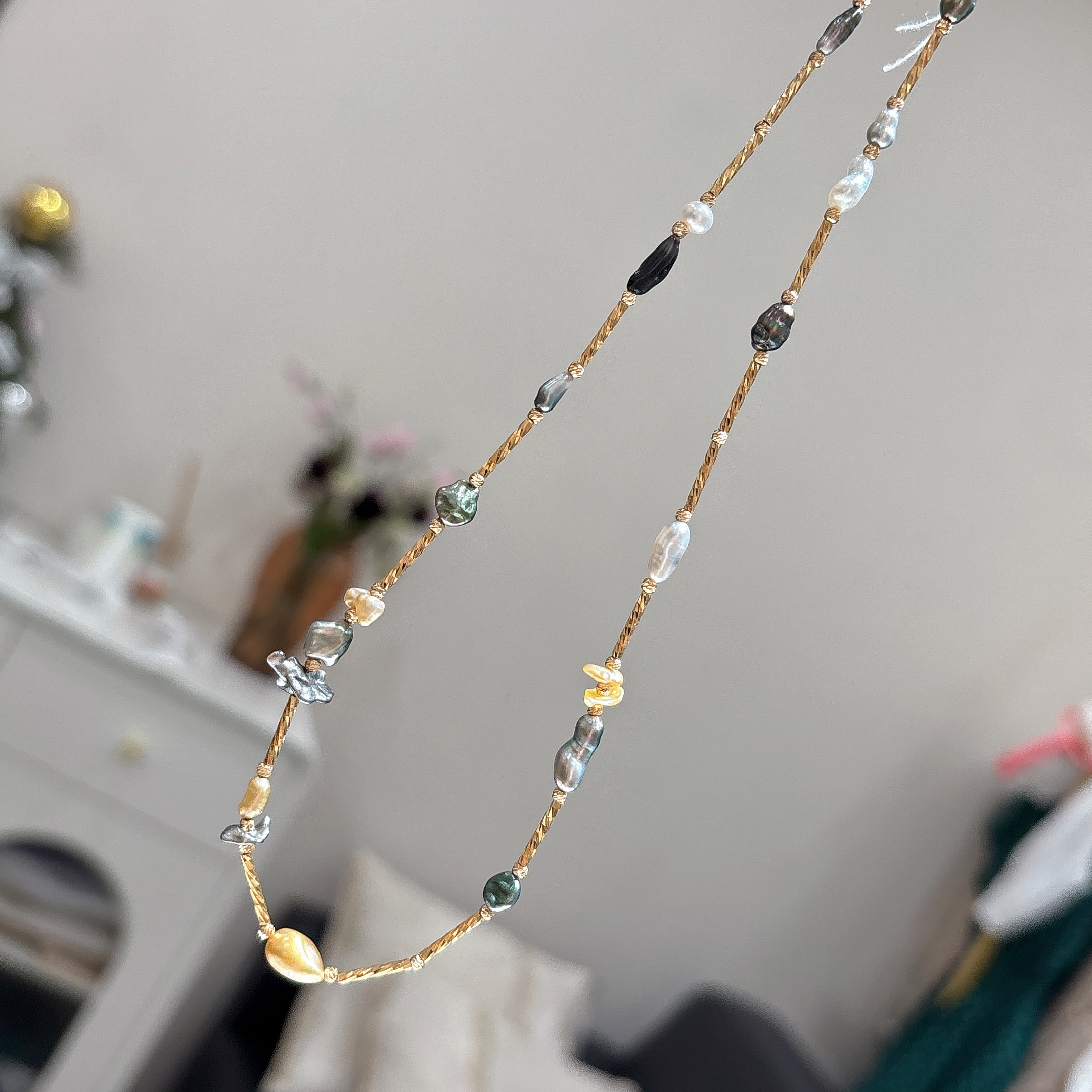 法式糖豆 南洋三兄弟无核keshi设计款项链 48小时鉴赏期