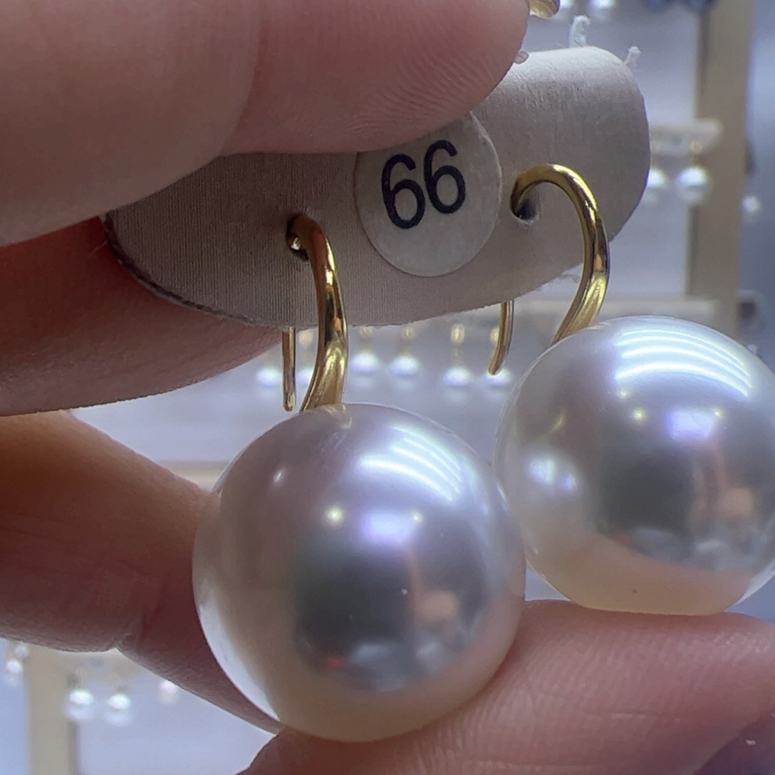 淡水珍珠耳饰18K金镶嵌