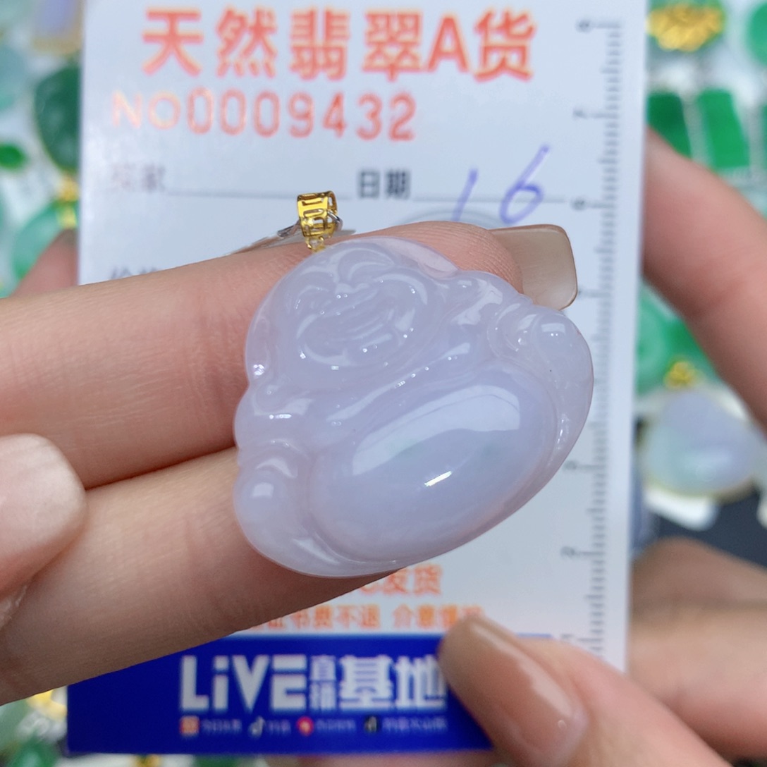 翡翠颈饰18K金镶嵌佛公
