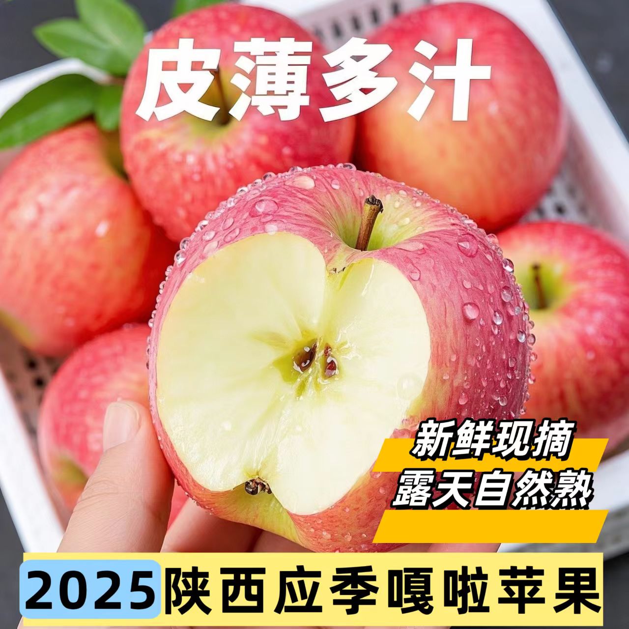 【2025现摘】正宗陕西高山嘎啦苹果4.5-10斤脆粉两吃沙甜 产地直发 