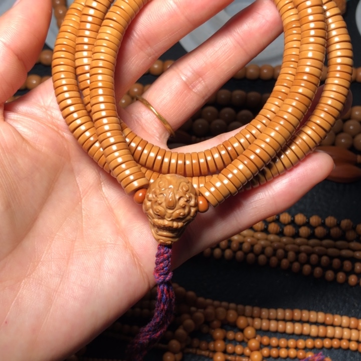 橄榄核手串/手链直切8兽面三通款