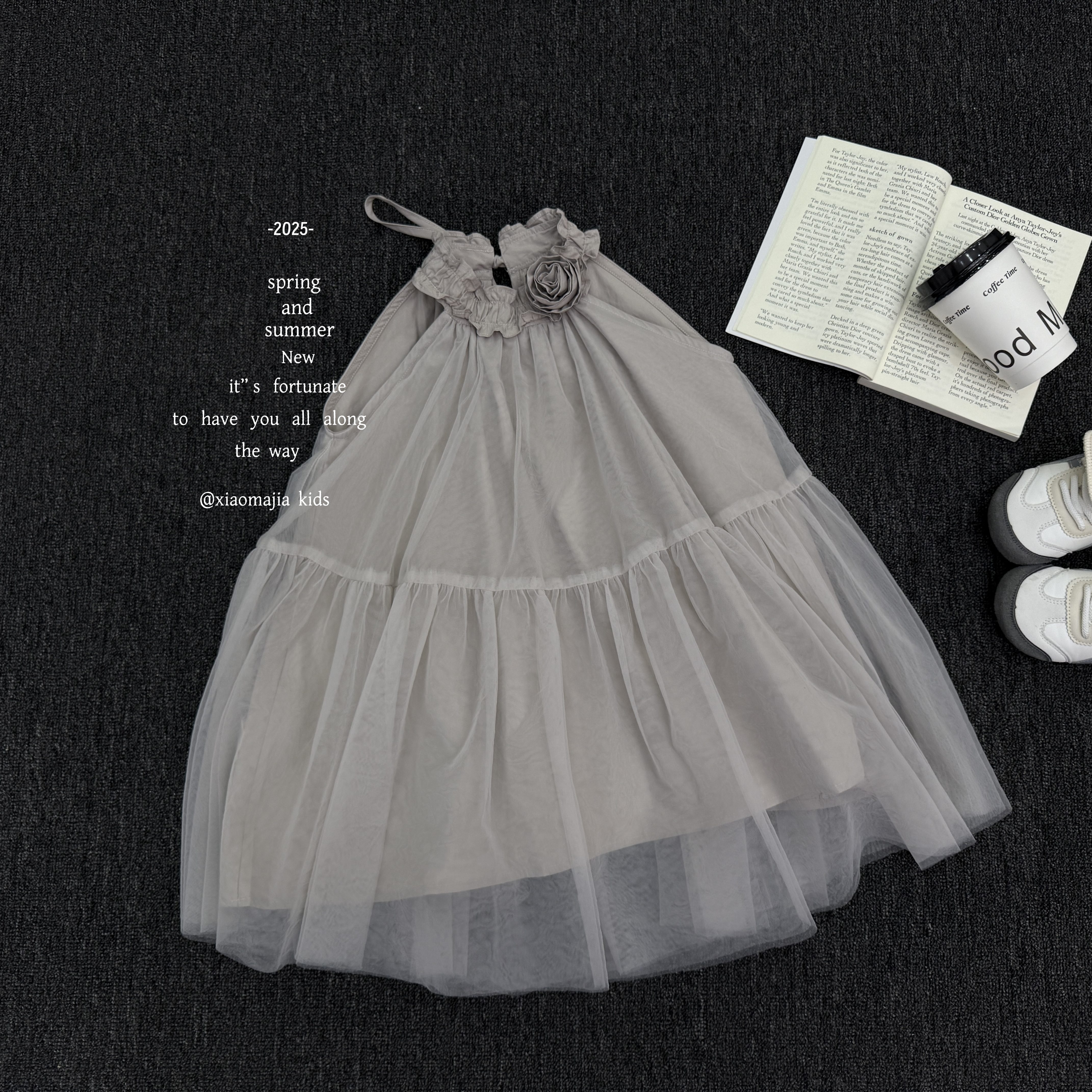 现货-儿童公主裙新款背心裙D-5451夏季韩版女孩仙气纱裙连衣裙