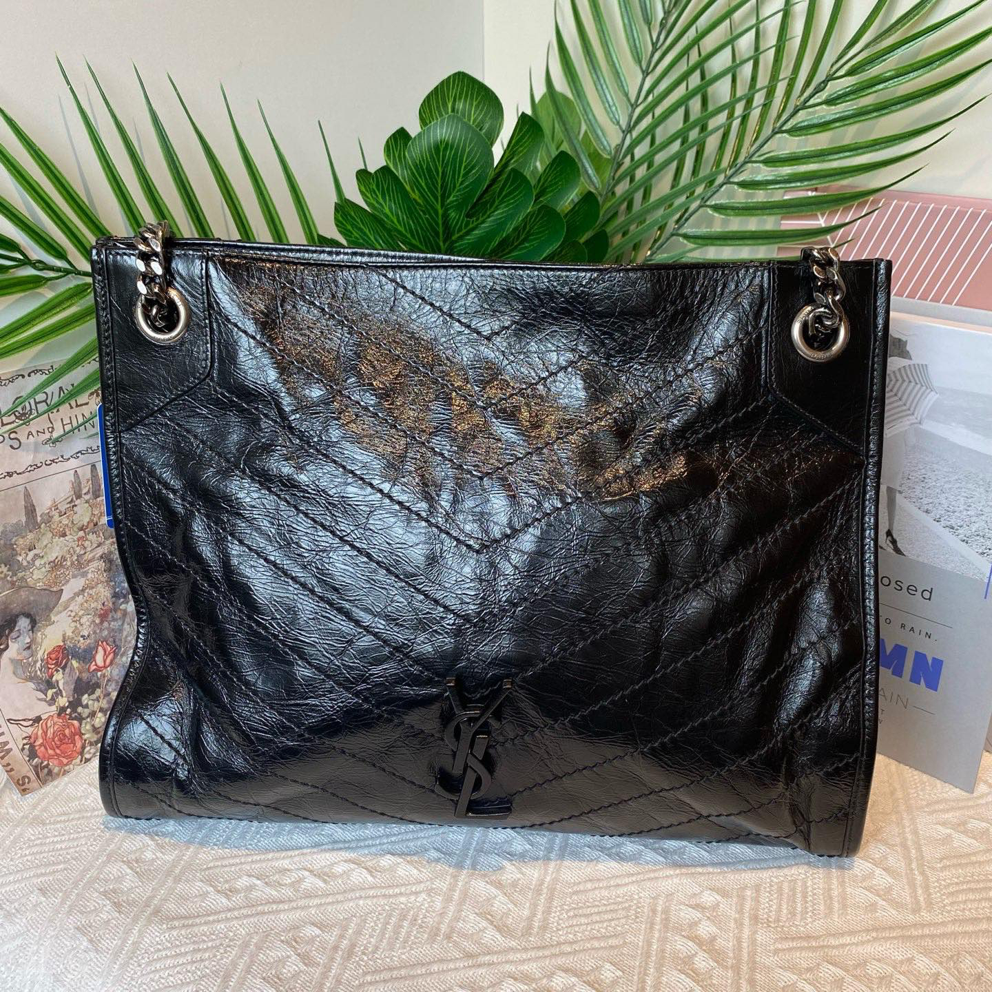 99新 YSL/圣罗兰 shopping bag黑色 23年