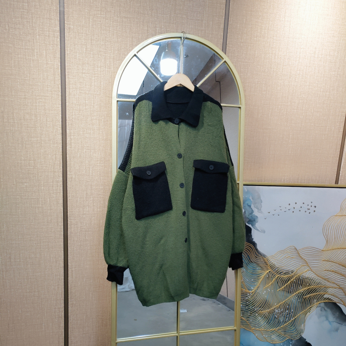 AF308孕妇绿色毛衣开衫