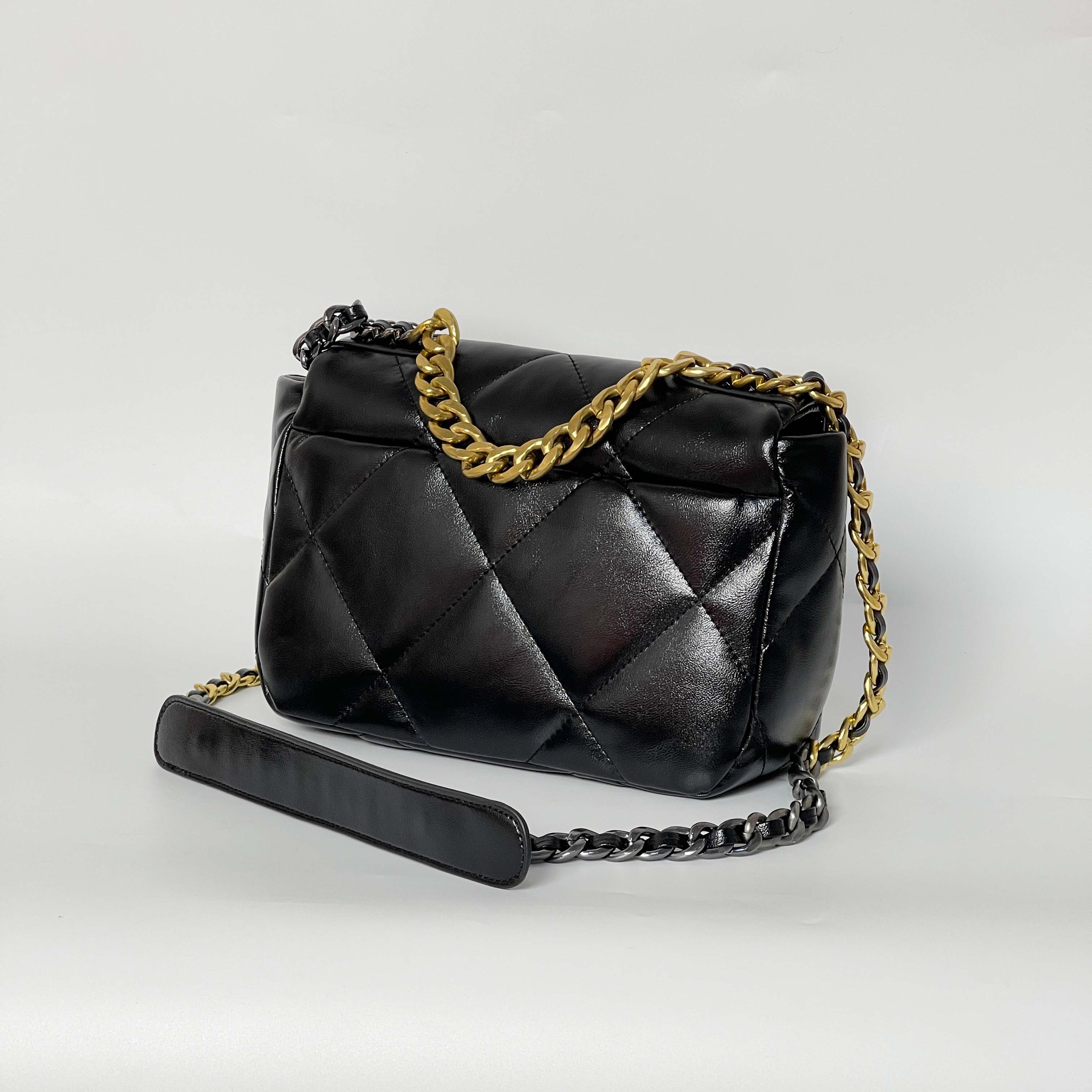 qq·轻奢菱格小香风链条单肩斜挎黑色包包126