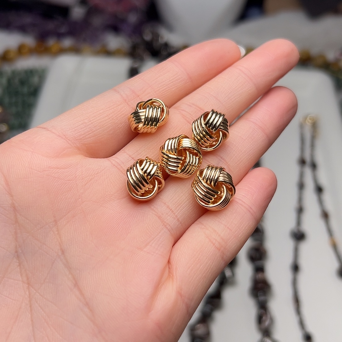 王***爽玛瑙/玉髓合金珠宝半成品I237。金色3个+银色3个