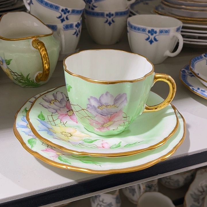 紫砂茶宠德比全手绘杯碟开片脱金