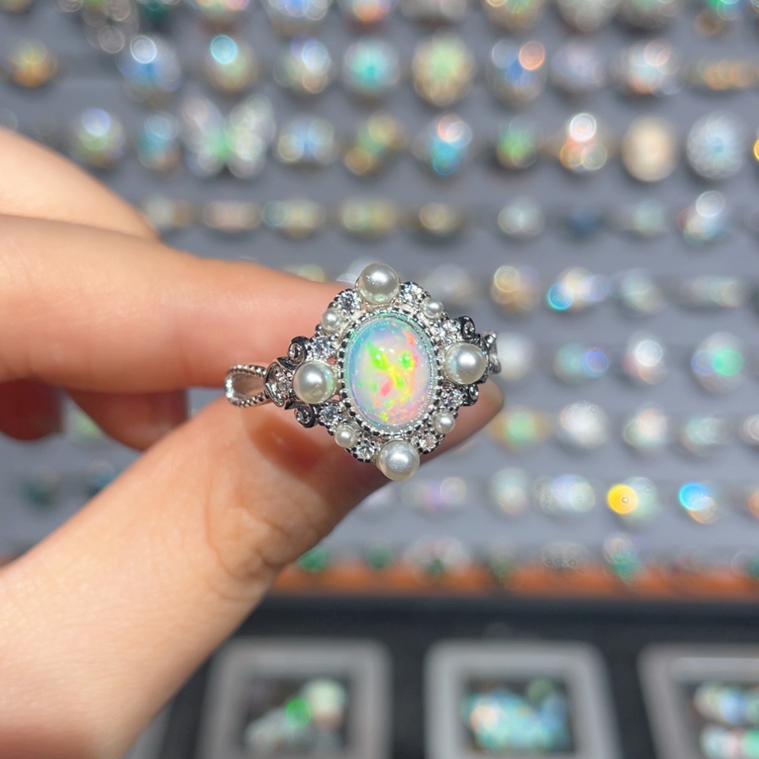 欧泊欧泊戒指银S925镶嵌