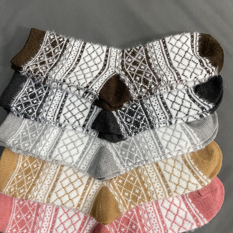 秋冬含羊毛加貂绒加厚加绒保暖中筒袜复古百搭情侣款