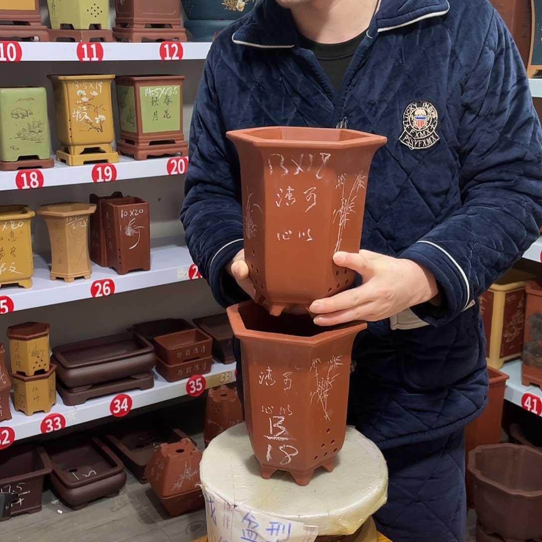 紫砂天心紫砂手工花盆