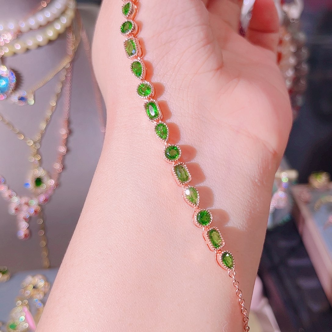 透辉石手链银S925镶嵌