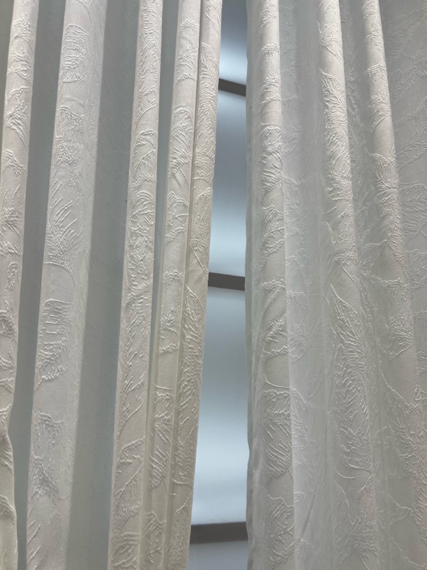 金枝玉叶棉麻质感窗纱 棉麻提花客厅阳台纱帘