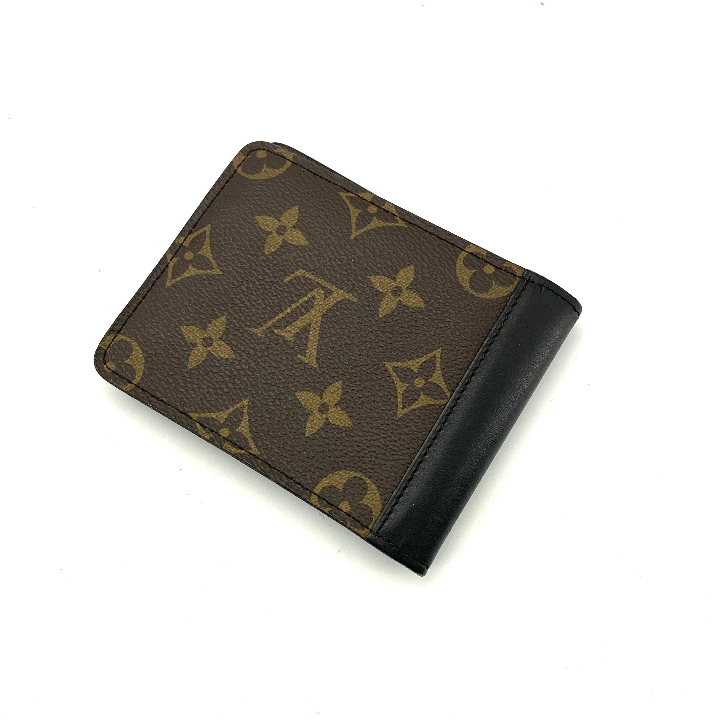 99新 LouisVuitton/路易威登 棕老花拼皮短款对折钱包 尺12/9
