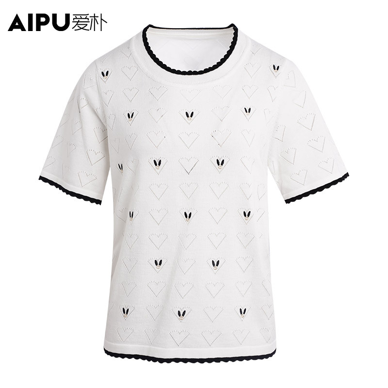 9433大码女装2025夏季新款时尚优雅圆领上衣胖mm通勤显瘦针织衫