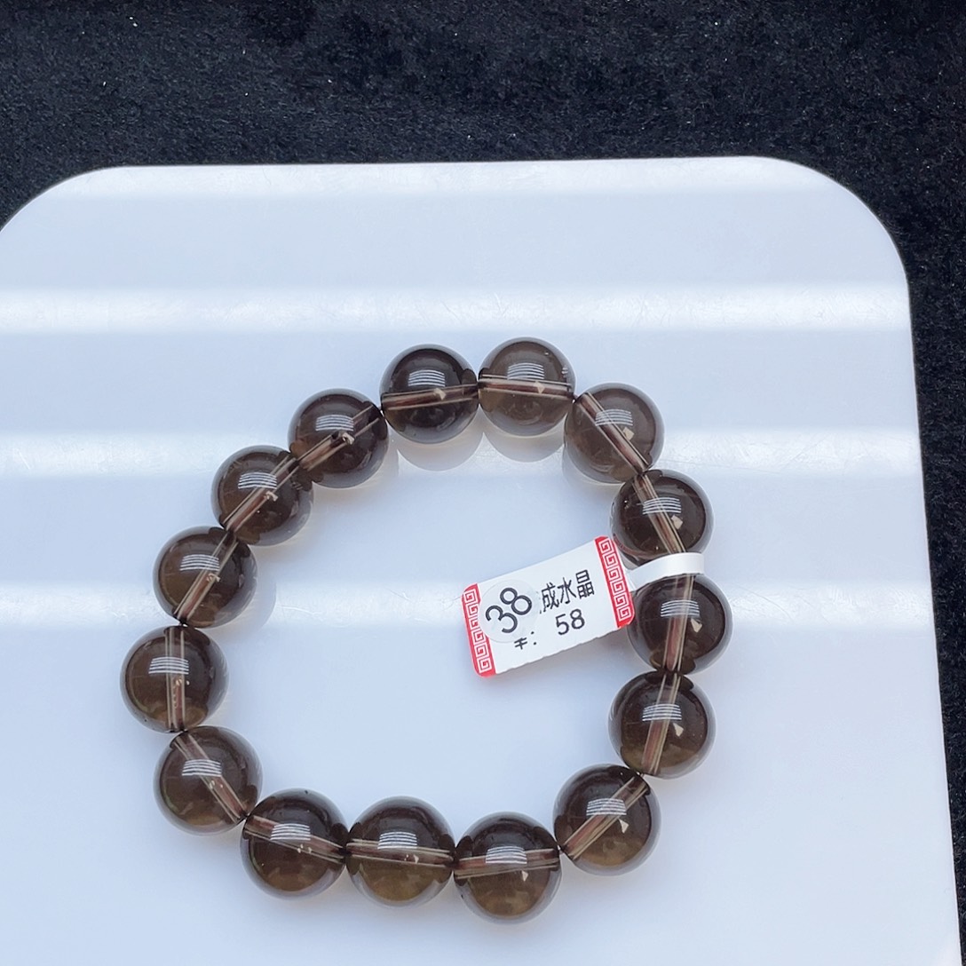 水晶手链未镶嵌茶晶14mm+