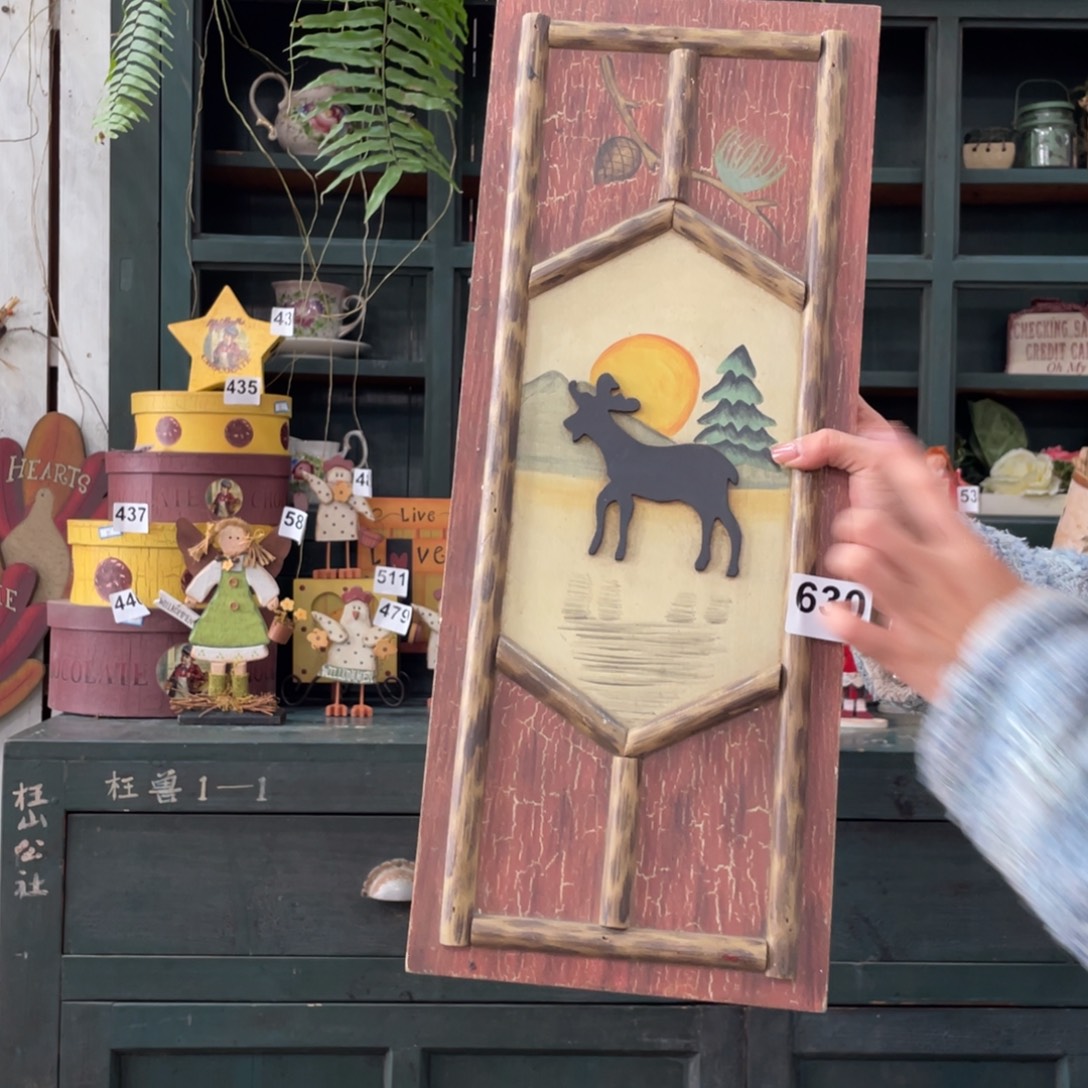 木质圣诞月福老货玩具中古风默认微损