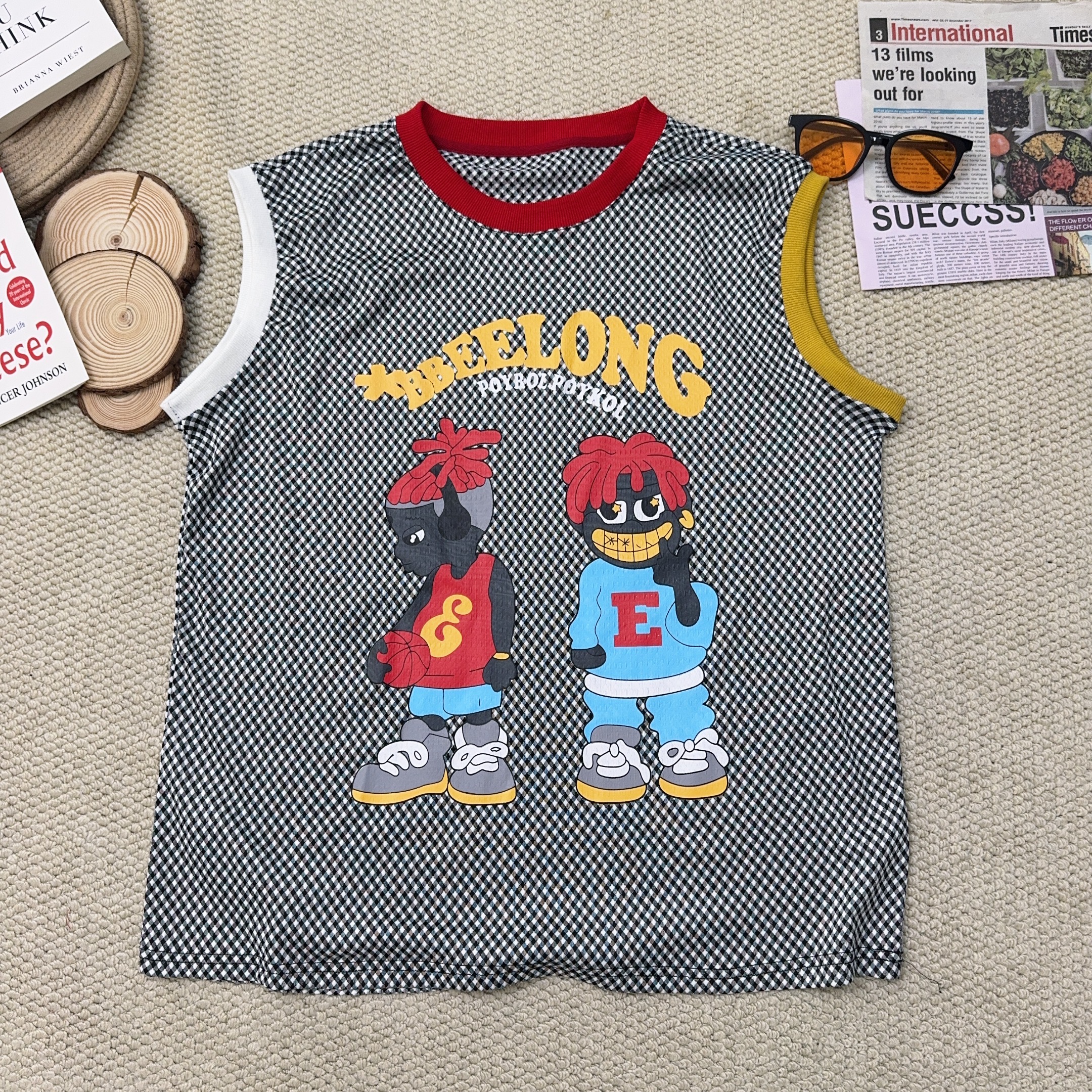 2025夏季新款韩版休闲宽松卡通印花背心2689