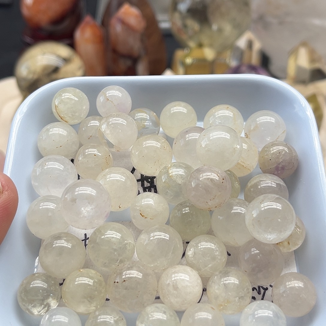 未镶嵌珠宝半成品水晶9 胶花球（一盘）