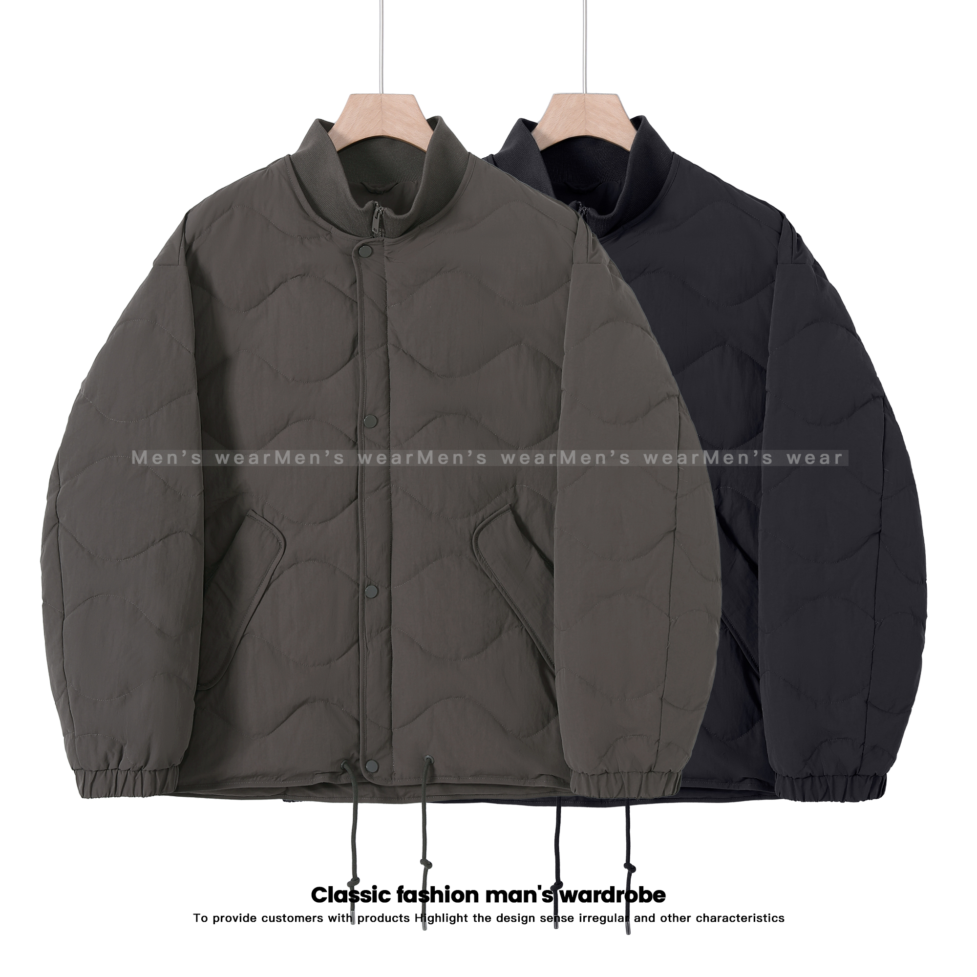 【阿郎二号店】冬季新款立领抽绳保暖90白鸭绒羽绒服Y859501