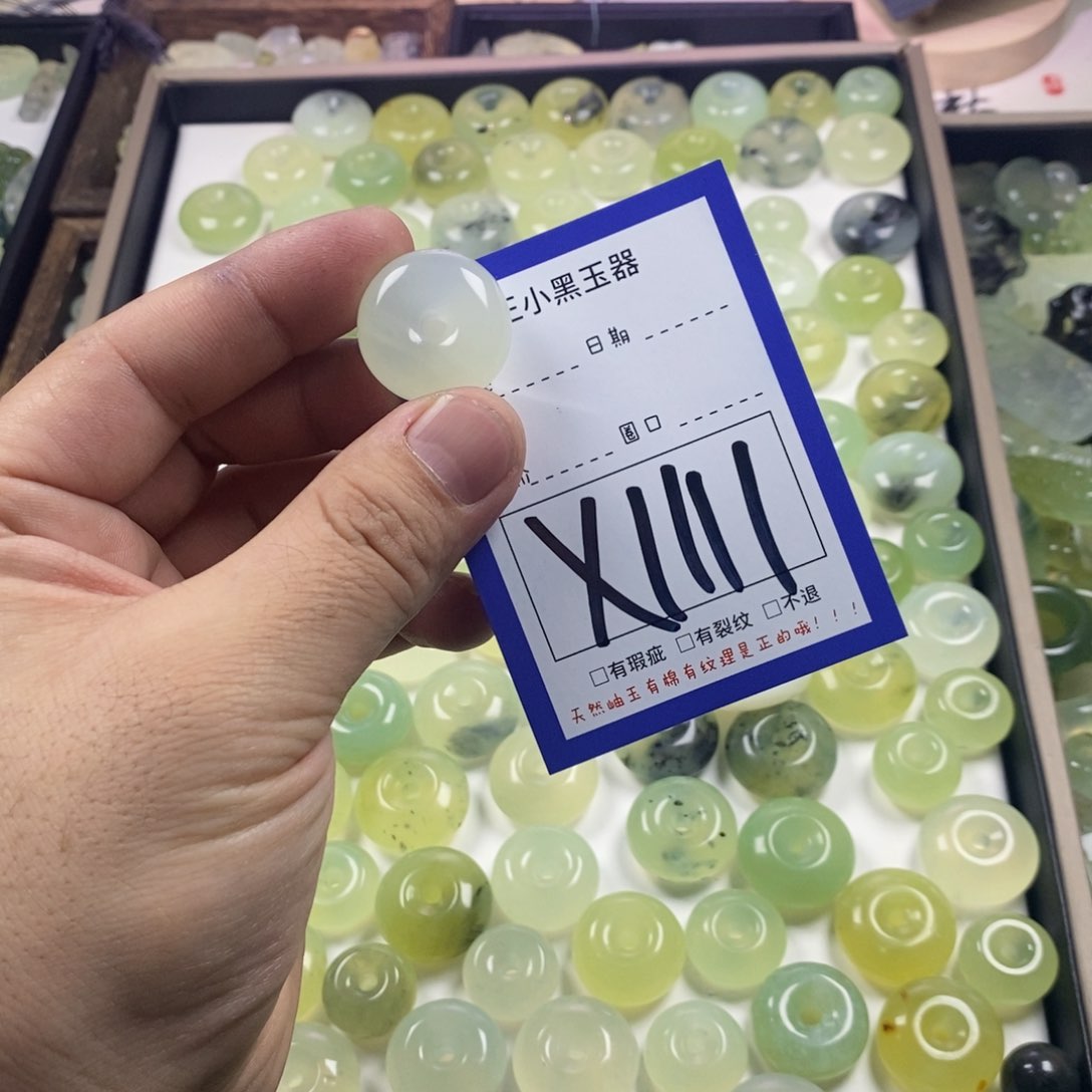 蛇纹石玉颈饰银S925镶嵌〃****e