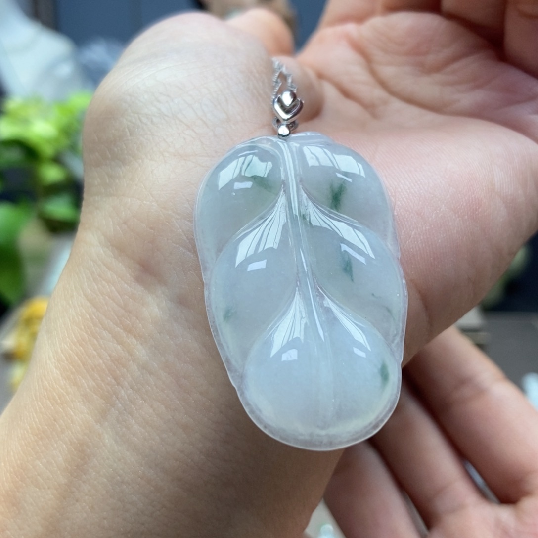 翡翠颈饰银S925镶嵌吊坠7