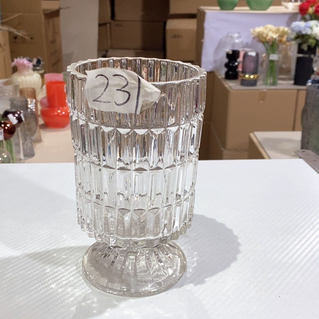 玻璃231高18口10水晶玻璃花瓶嘎嘎好看玻璃花瓶