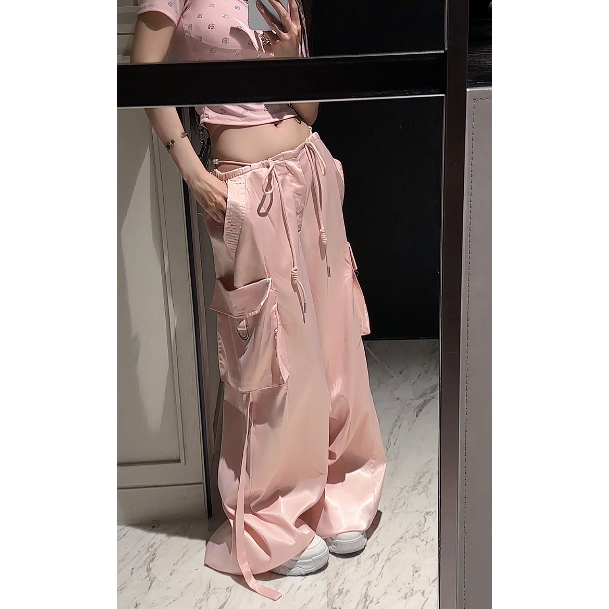 HuiHui【女团感工装裤】阔腿工装裤 版型好 冰凉感很舒服（HD8855)