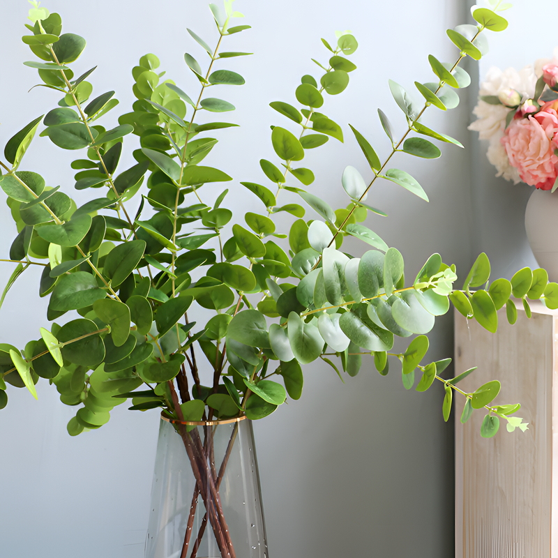 北欧尤加利叶仿真绿植造景假花客厅花瓶摆件婚庆插花干花叶子装饰