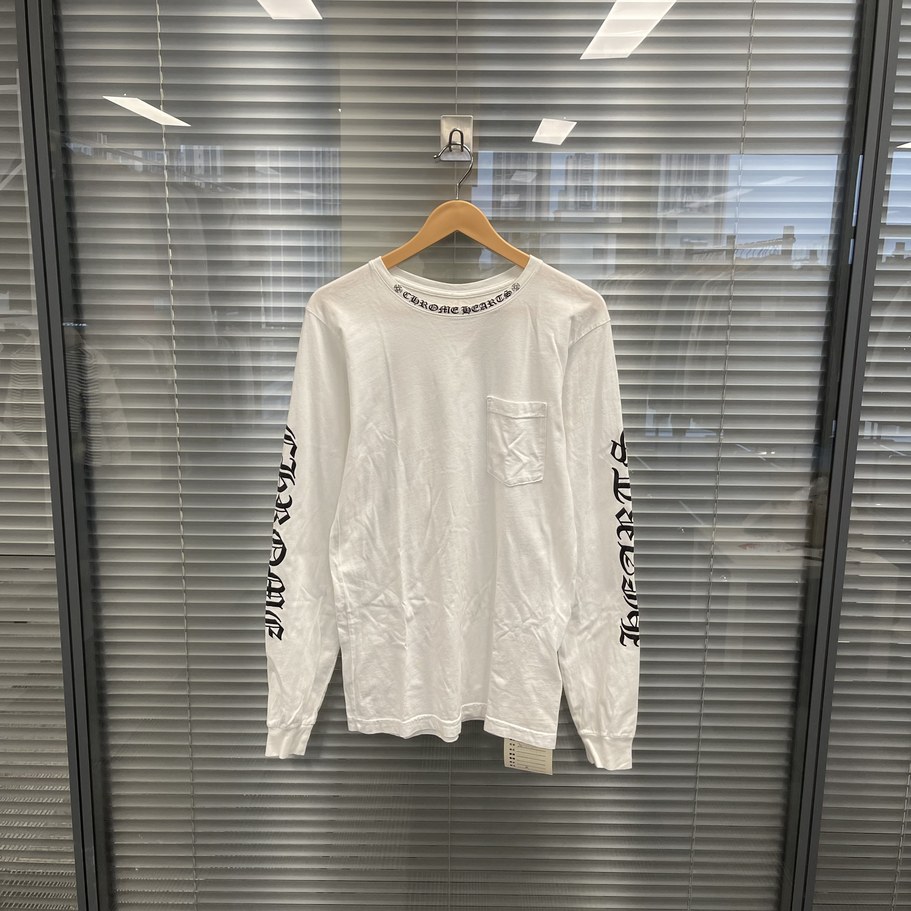 99新 Chrome Hearts/克罗心 白色手臂领口梵文长袖 m码 #10292