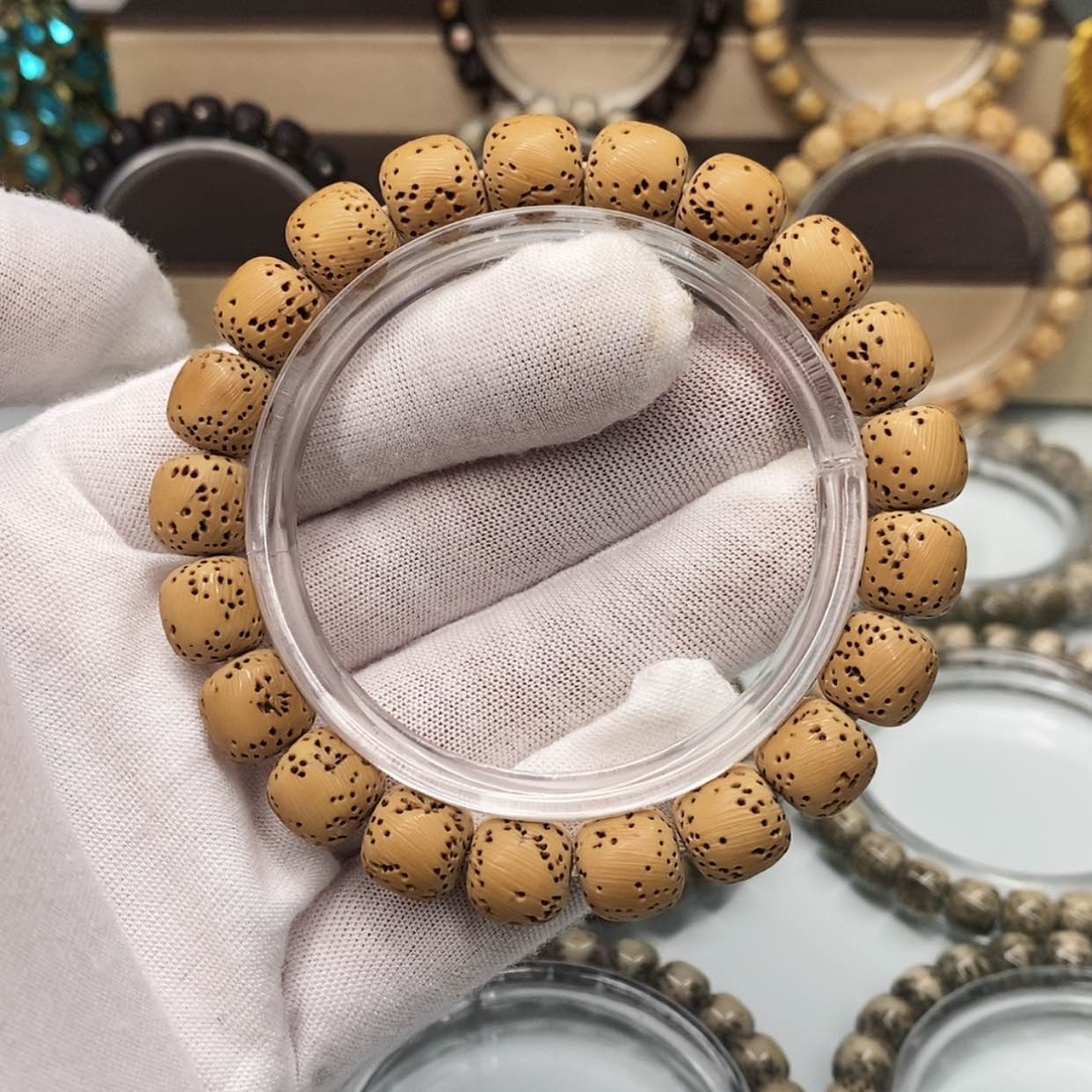 【闪购商品】星月菩提手串一物一图原生态同枝顺白半壁拉丝镂空