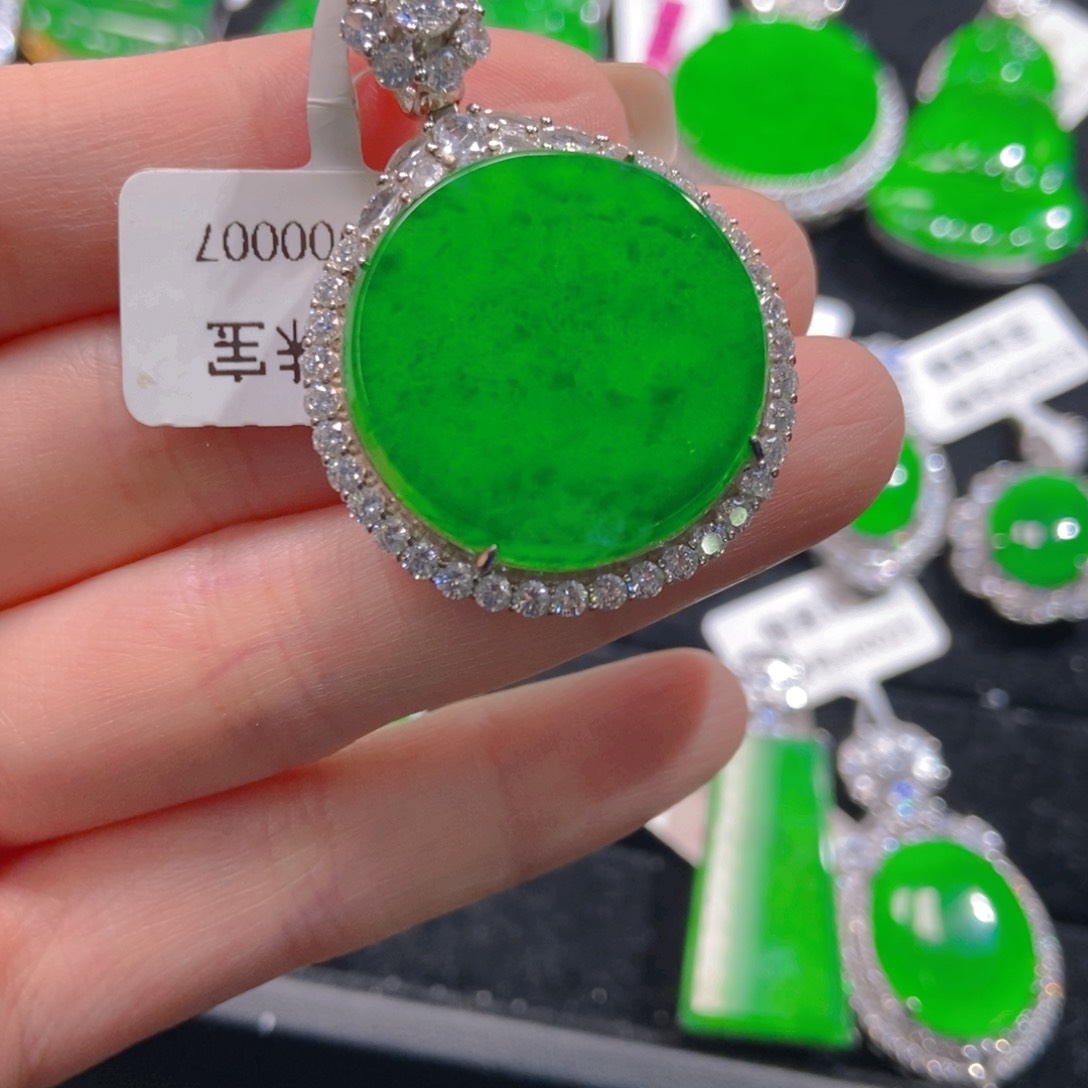 翡翠吊坠(不含链)银S925镶嵌