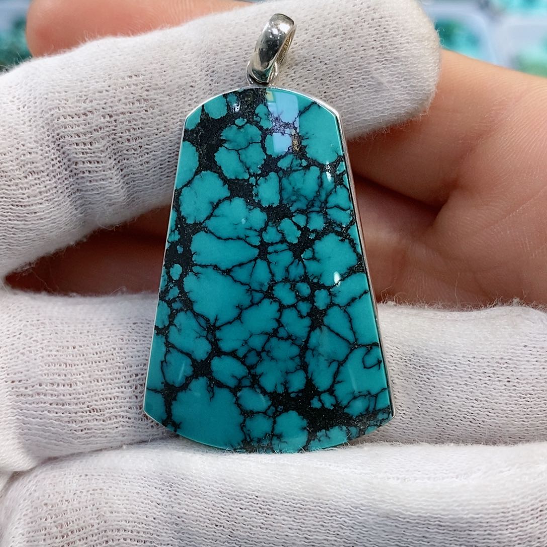 绿松石珠宝奇石银S925镶嵌