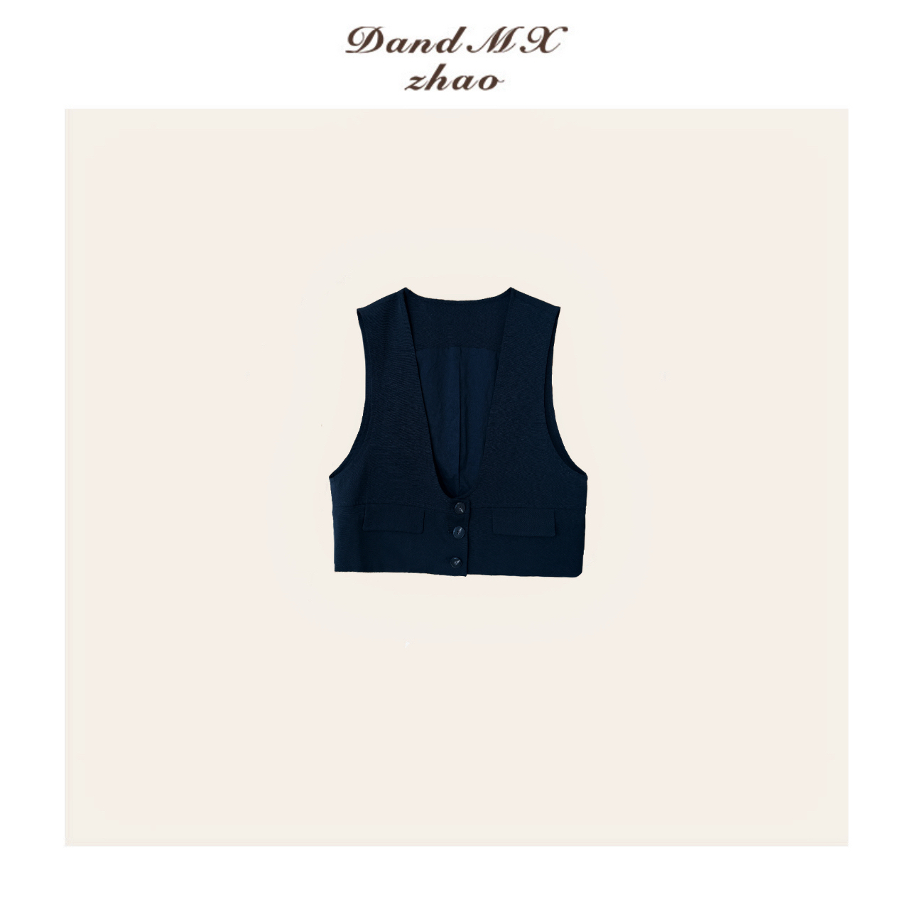 D&MX 高级感U领三粒扣叠穿时髦高个子马甲上衣82015