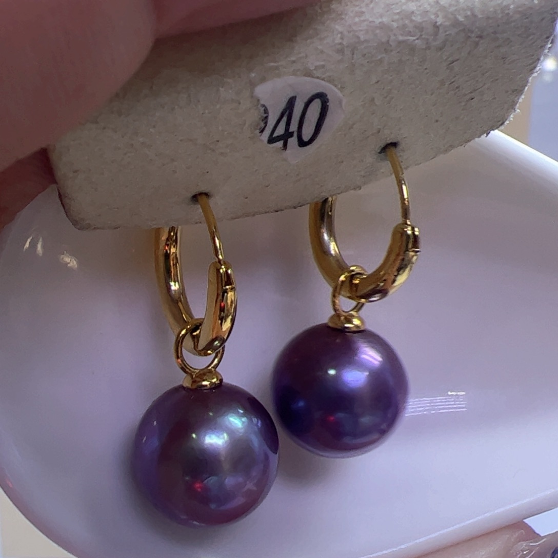 淡水珍珠耳饰银S925镶嵌