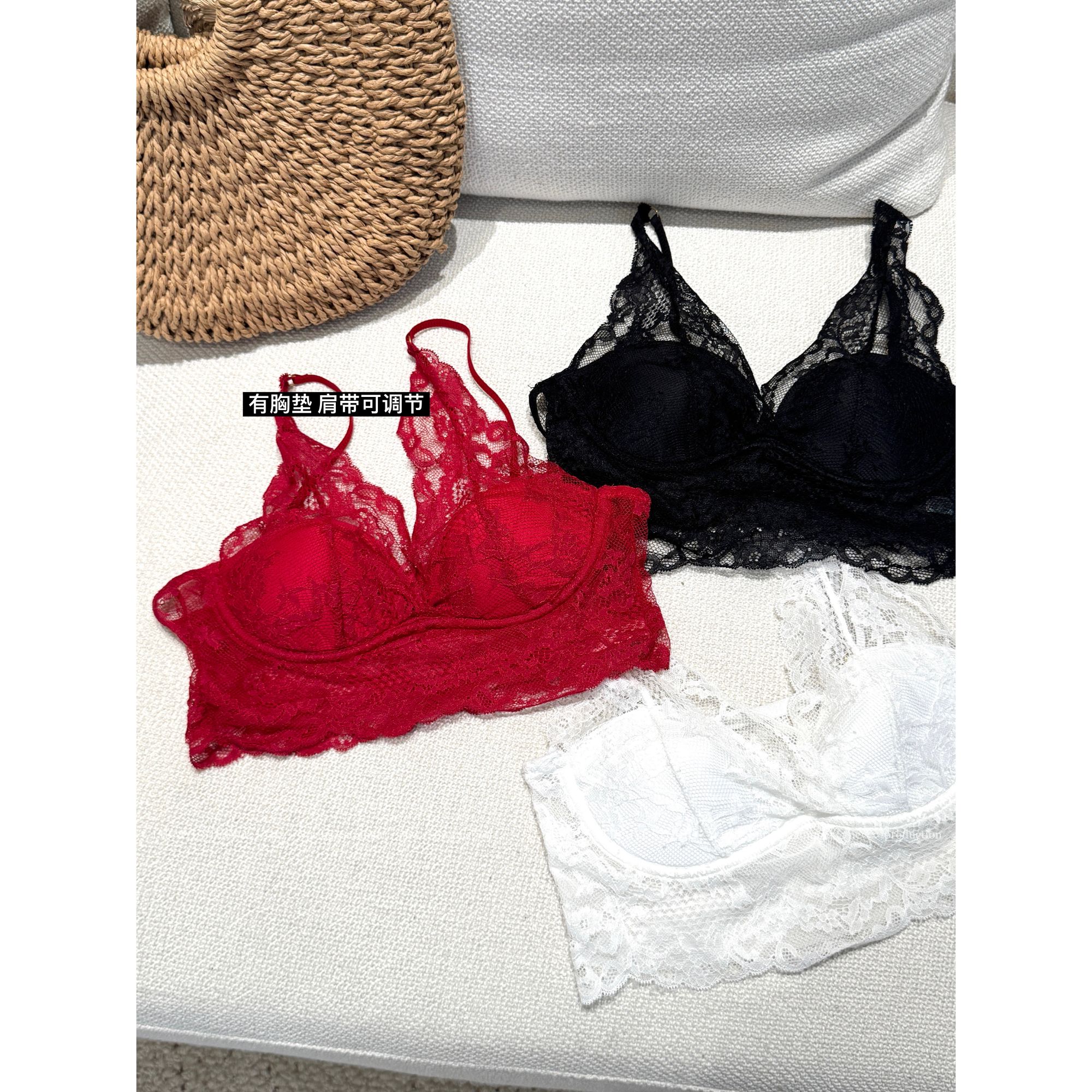 现货LIBAI万能好穿3.0/少女内搭无钢圈纯欲性感蕾丝美背吊带 1653