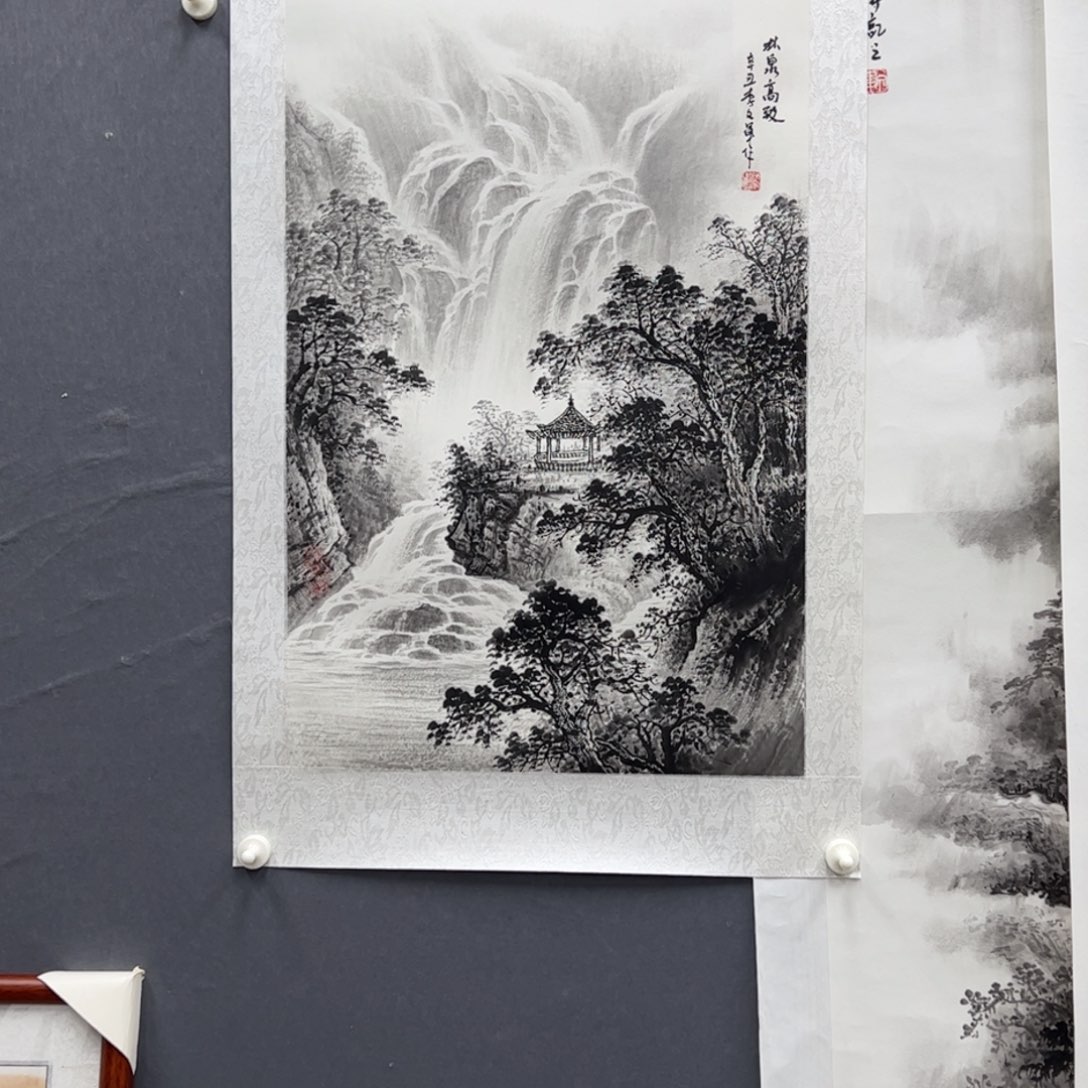 国画李文军四尺三开水墨入册同款