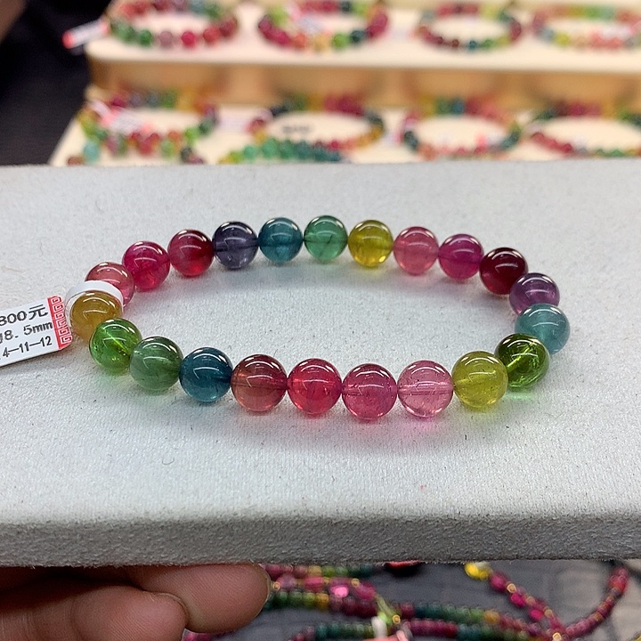 碧玺手链未镶嵌彩虹手串