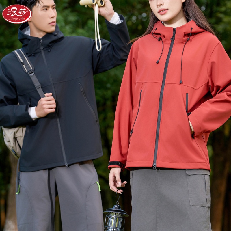 浪莎热封无痕三合一情侣款冲锋衣 OK6611