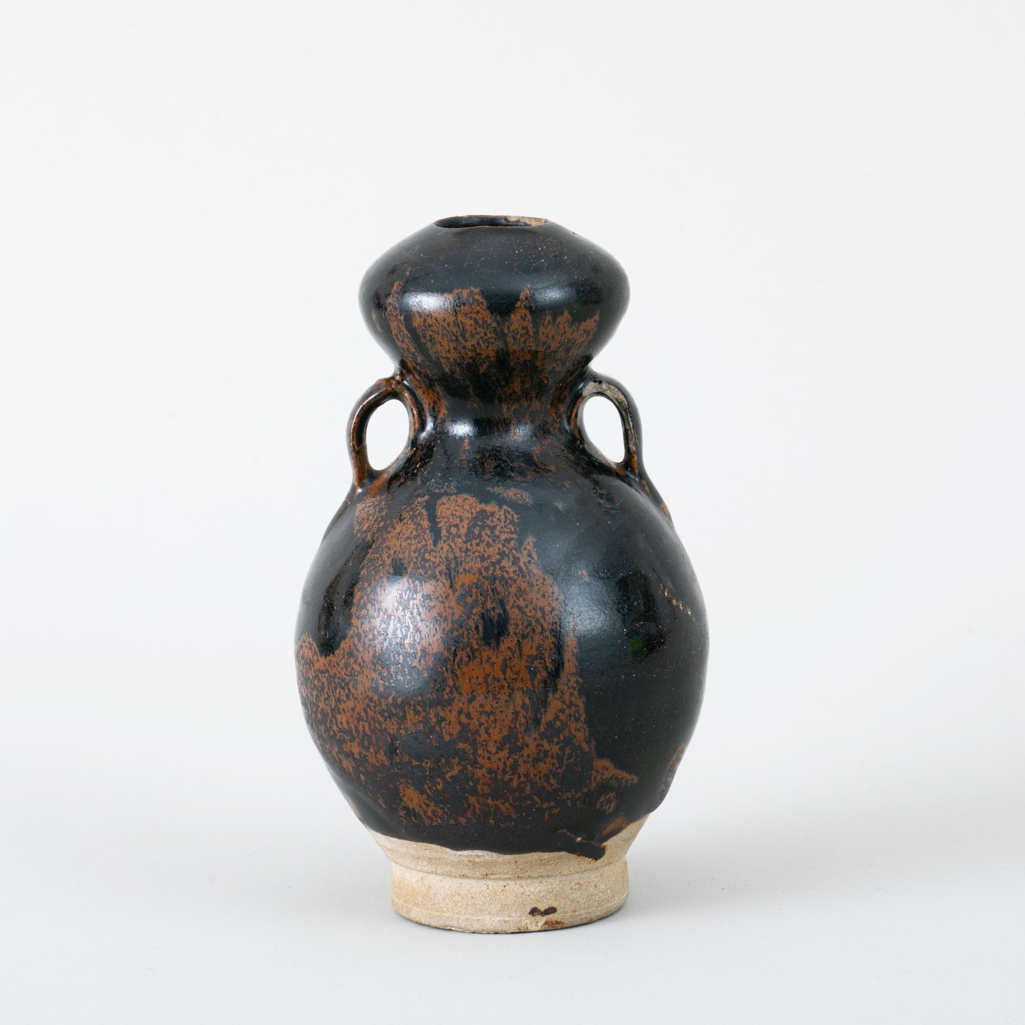 【拍卖】14、~黑釉铁锈斑纹双系葫芦瓶