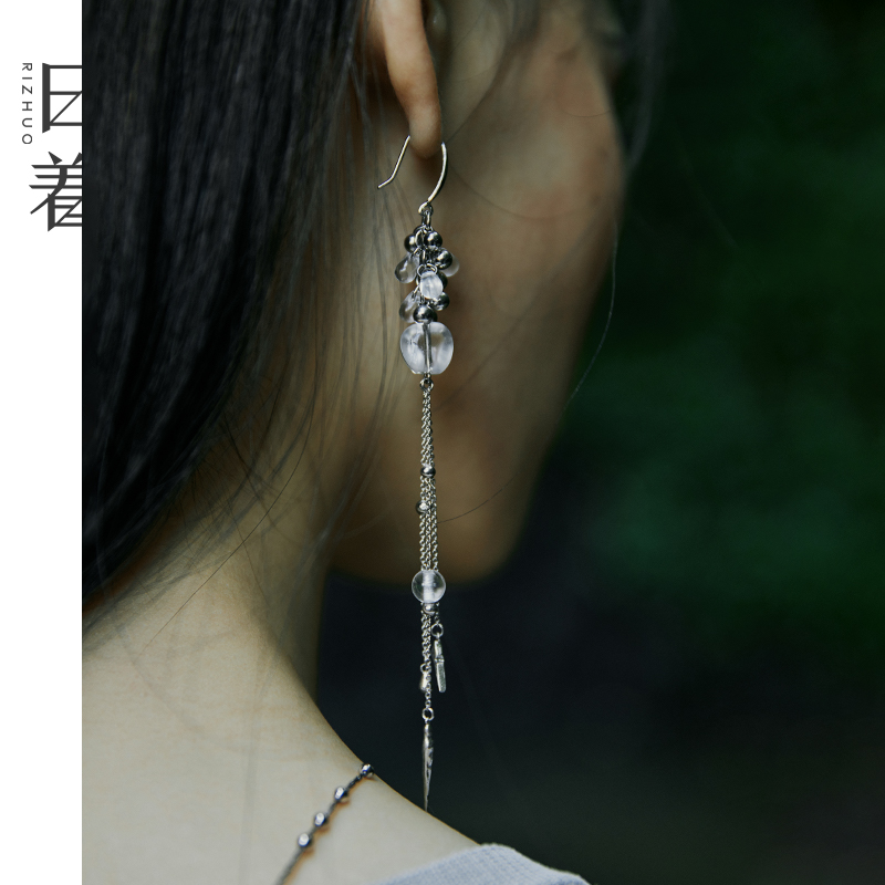 铜合金耳饰 日着原创2025春手工串珠水晶小众百搭配饰女RD1899P3