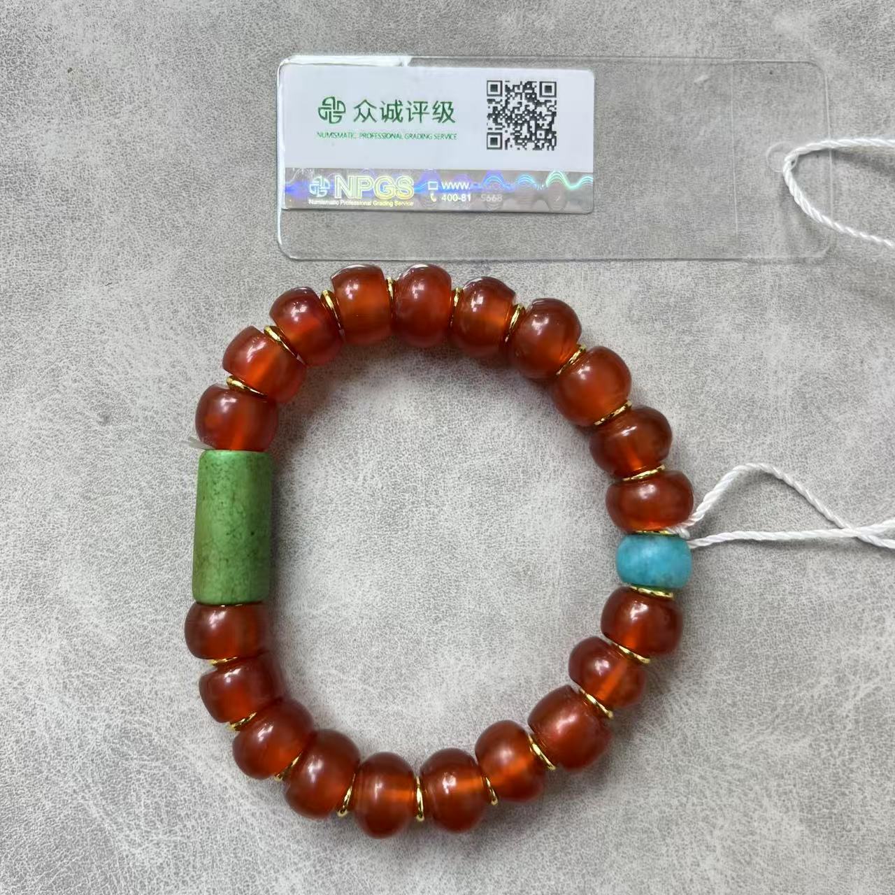 清代 算盘珠红玛瑙带双佛头 手串 YZ0473［燕赵造物司］