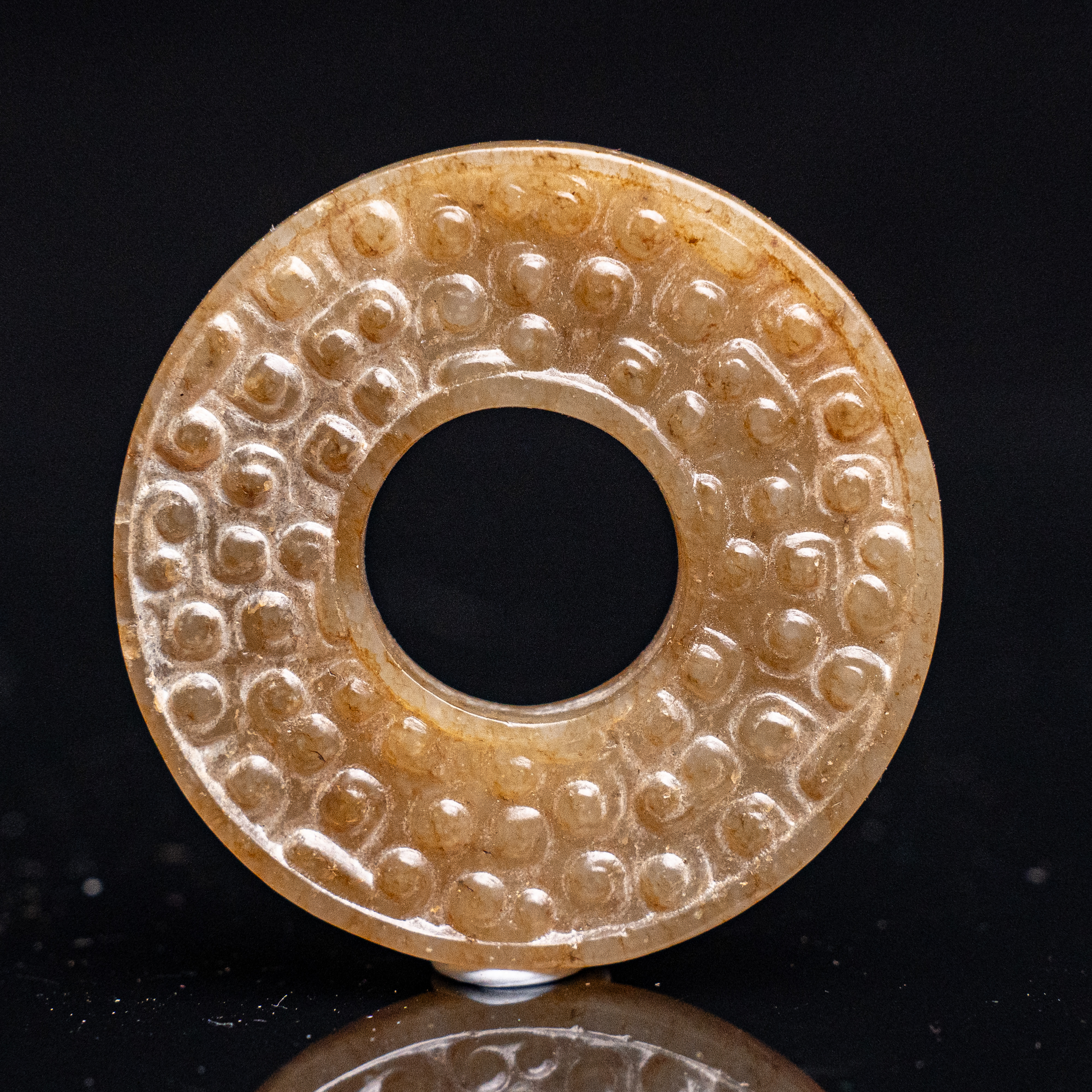 2025清代和田玉刻纹玉璧2642