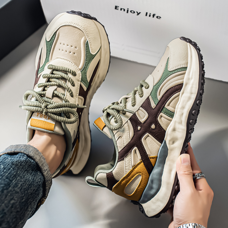 2025年流行款秋冬季新款皮面百搭休闲运动潮鞋老爹鞋轻奢鞋子板鞋