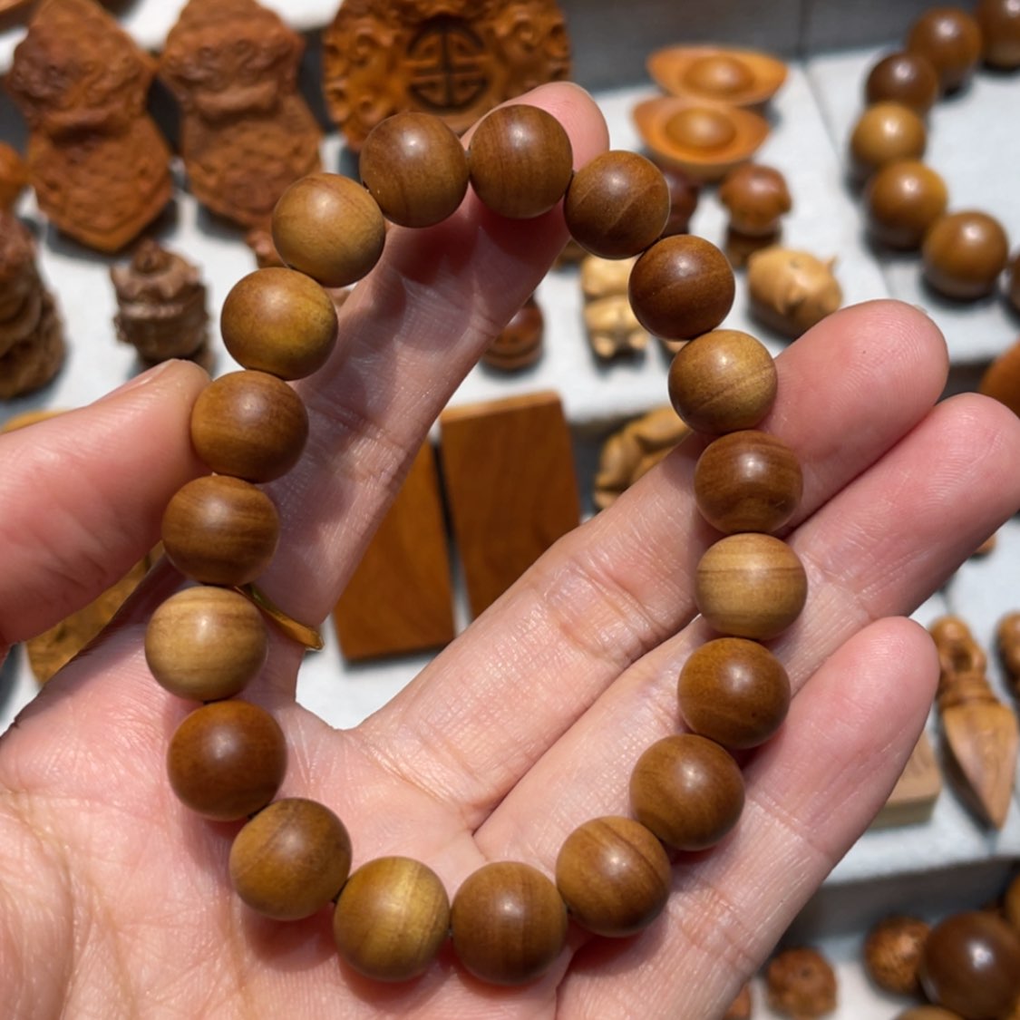 【闪购商品】檀香木手串/手链小***91.0横纹珠子