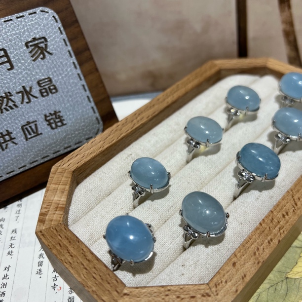 培育海蓝宝石【月月家】G067海蓝宝戒指 多样性发其一