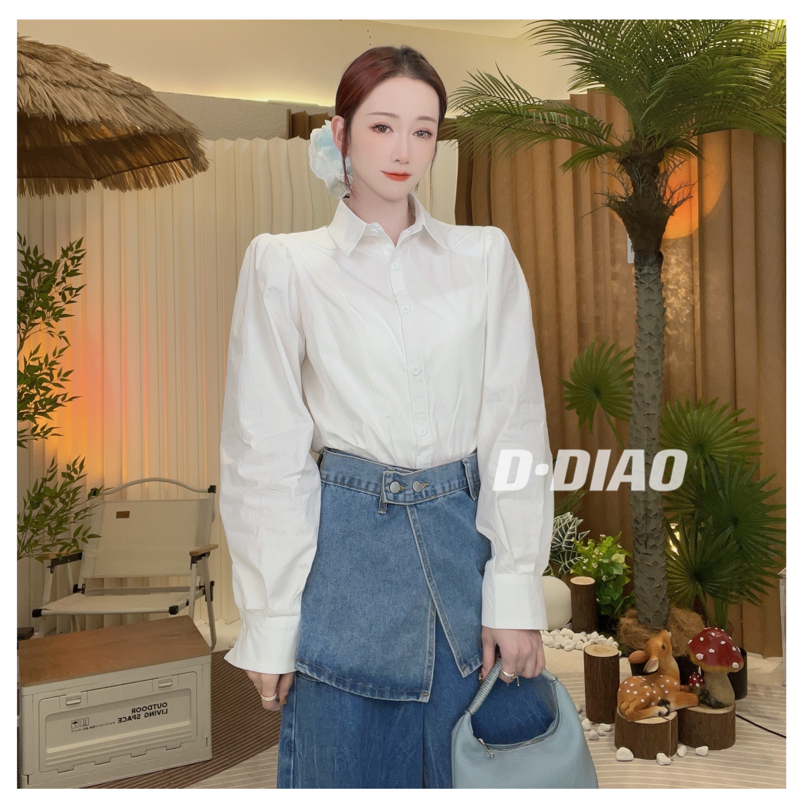 小奈【白月光】简约纯色衬衫