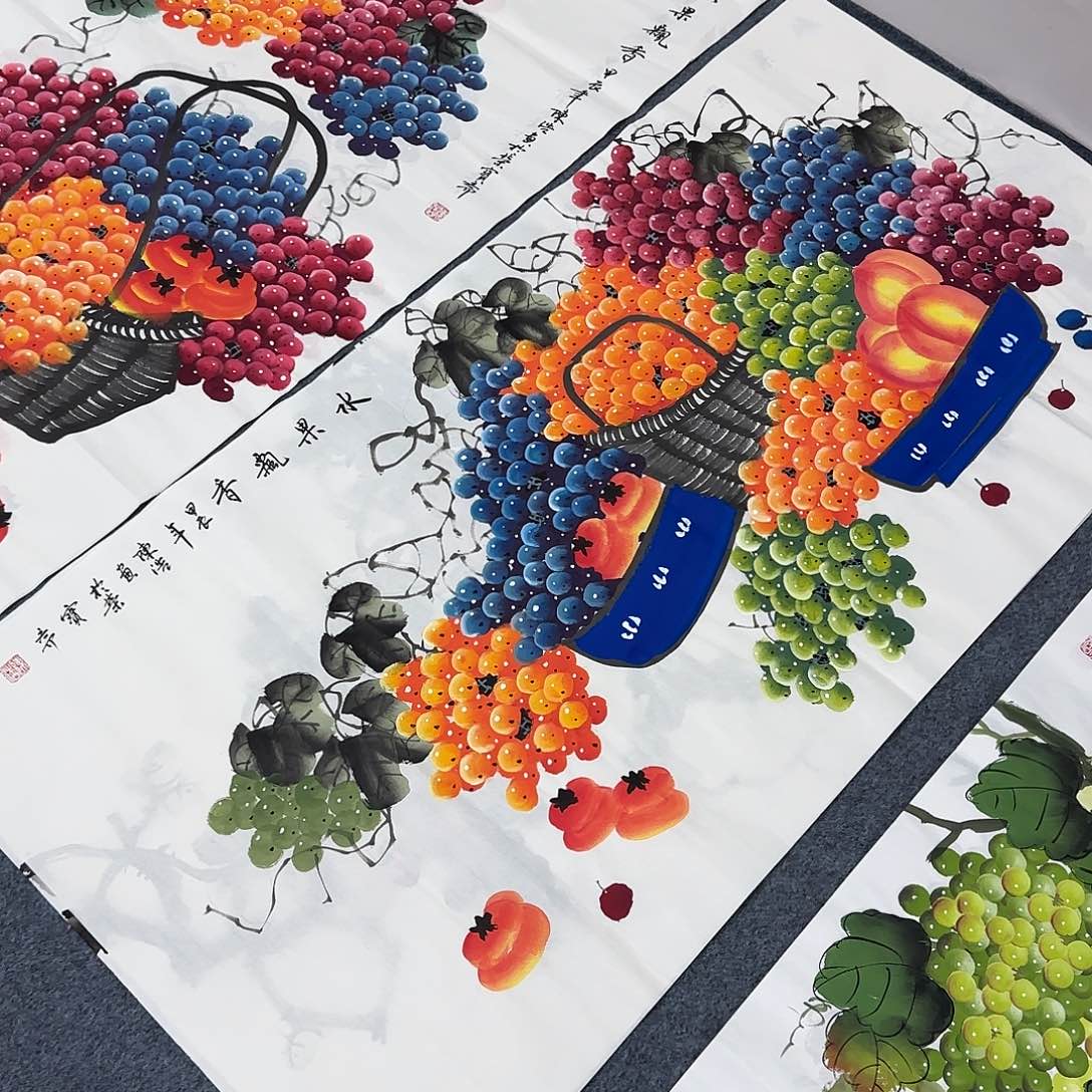 国画尺寸70X138手绘作品