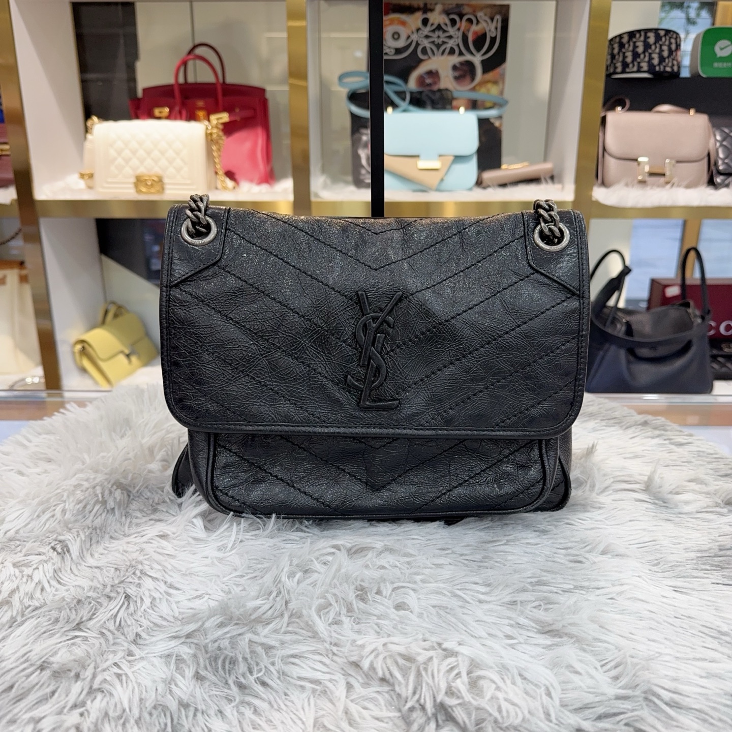 95新 YSL/圣罗兰 Niki中号链条包，19年编码，无D扣